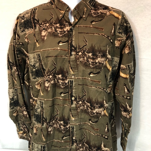 Bit And Bridle Big Buck Deer And Muzzle Loader Men’s Shirt Size L Large EUC! - Picture 4 of 6